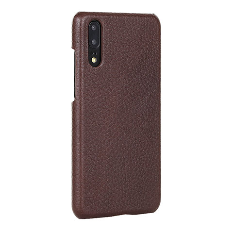 Handyhülle Hülle Luxus Leder Schutzhülle P01 für Huawei P20 Braun