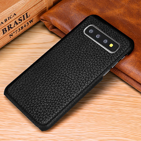 Handyhülle Hülle Luxus Leder Schutzhülle P01 für Samsung Galaxy S10 Schwarz