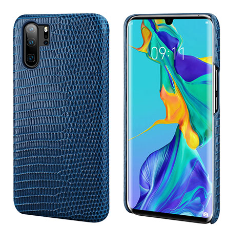 Handyhülle Hülle Luxus Leder Schutzhülle P02 für Huawei P30 Pro Blau