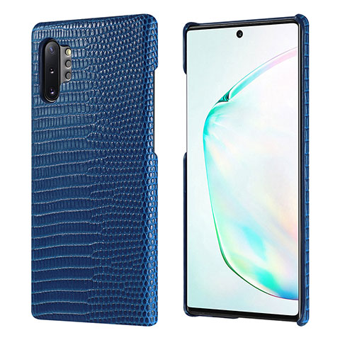 Handyhülle Hülle Luxus Leder Schutzhülle P02 für Samsung Galaxy Note 10 Plus 5G Blau