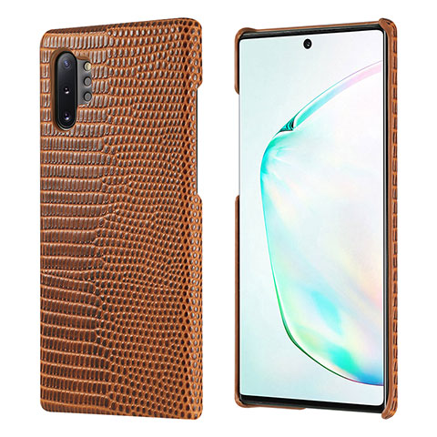 Handyhülle Hülle Luxus Leder Schutzhülle P02 für Samsung Galaxy Note 10 Plus 5G Braun