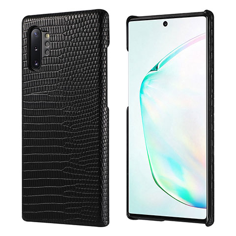 Handyhülle Hülle Luxus Leder Schutzhülle P02 für Samsung Galaxy Note 10 Plus 5G Schwarz