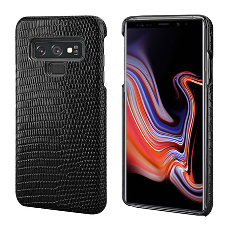 Handyhülle Hülle Luxus Leder Schutzhülle P02 für Samsung Galaxy Note 9 Schwarz