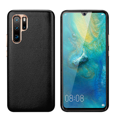 Handyhülle Hülle Luxus Leder Schutzhülle P03 für Huawei P30 Pro New Edition Schwarz