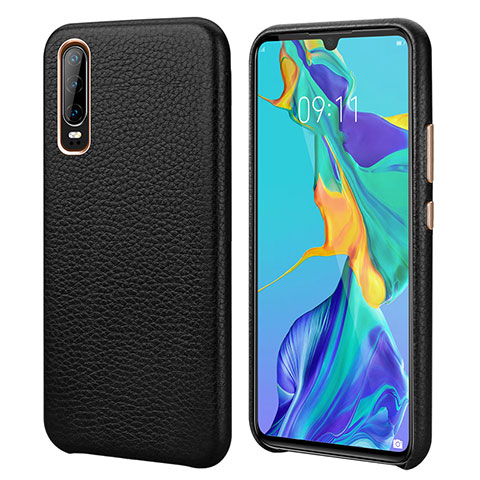 Handyhülle Hülle Luxus Leder Schutzhülle P03 für Huawei P30 Schwarz