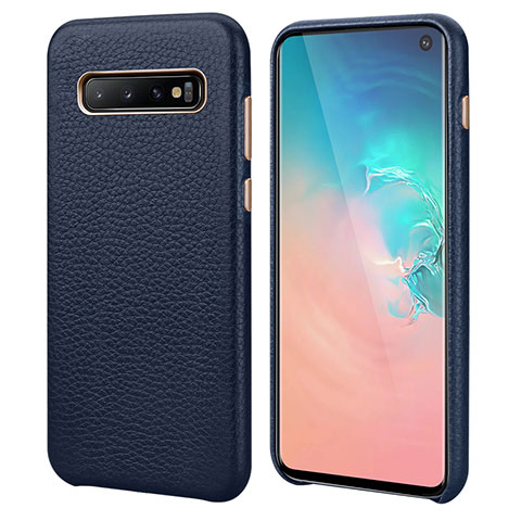 Handyhülle Hülle Luxus Leder Schutzhülle P03 für Samsung Galaxy S10 5G Blau