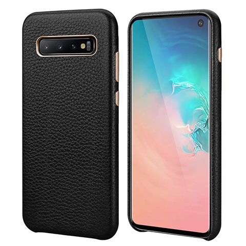 Handyhülle Hülle Luxus Leder Schutzhülle P03 für Samsung Galaxy S10 5G Schwarz