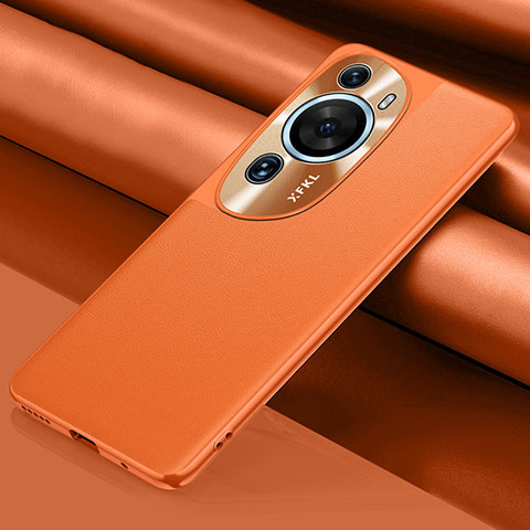 Handyhülle Hülle Luxus Leder Schutzhülle QK1 für Huawei P60 Art Orange