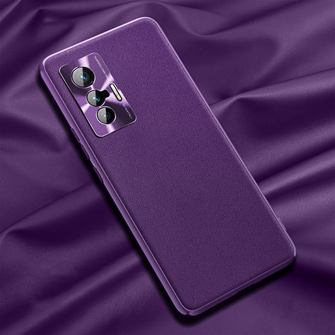 Handyhülle Hülle Luxus Leder Schutzhülle QK1 für Vivo X70 5G Violett