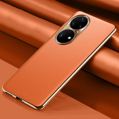 Handyhülle Hülle Luxus Leder Schutzhülle QK2 für Huawei P50 Orange