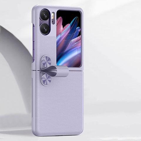 Handyhülle Hülle Luxus Leder Schutzhülle QK2 für Oppo Find N2 Flip 5G Violett