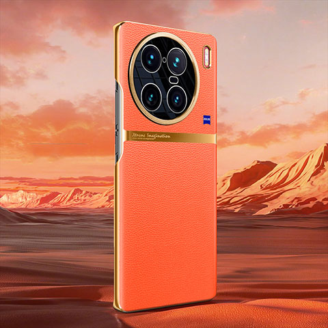 Handyhülle Hülle Luxus Leder Schutzhülle QK2 für Vivo X90 Pro+ Plus 5G Orange