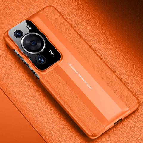 Handyhülle Hülle Luxus Leder Schutzhülle QK3 für Huawei P60 Orange