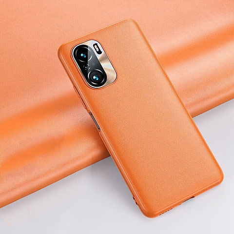 Handyhülle Hülle Luxus Leder Schutzhülle QK3 für Xiaomi Poco F3 5G Orange