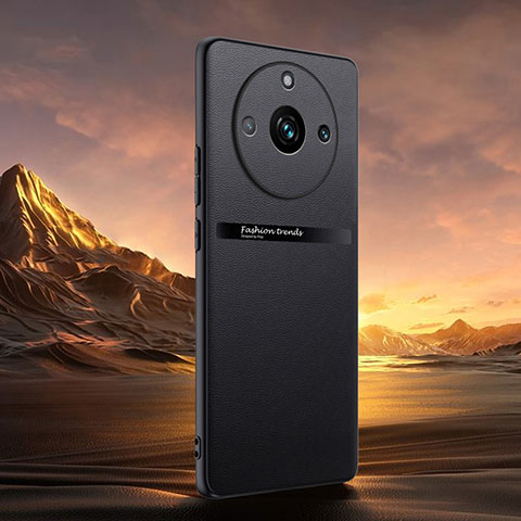 Handyhülle Hülle Luxus Leder Schutzhülle QK4 für Realme 11 Pro+ Plus 5G Schwarz