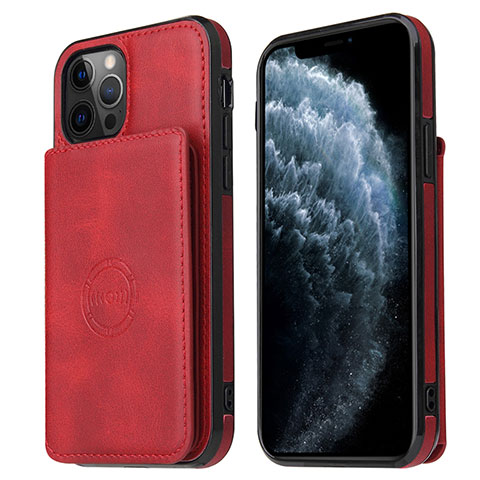 Handyhülle Hülle Luxus Leder Schutzhülle R01 für Apple iPhone 12 Pro Max Rot