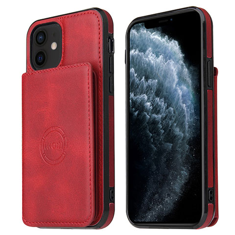 Handyhülle Hülle Luxus Leder Schutzhülle R01 für Apple iPhone 12 Rot