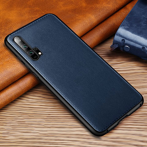 Handyhülle Hülle Luxus Leder Schutzhülle R01 für Huawei Honor 20 Pro Blau