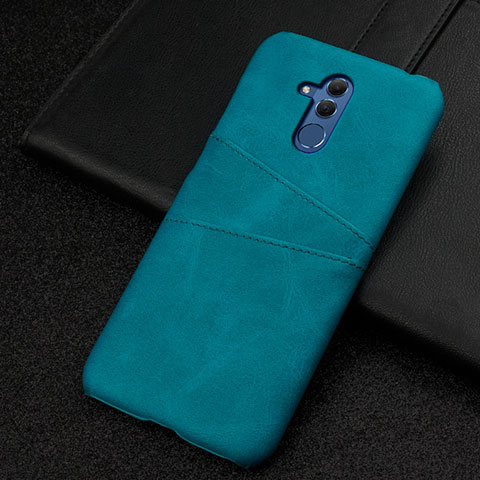 Handyhülle Hülle Luxus Leder Schutzhülle R01 für Huawei Mate 20 Lite Cyan