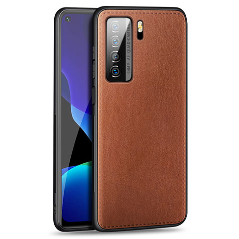 Handyhülle Hülle Luxus Leder Schutzhülle R01 für Huawei Nova 7 SE 5G Braun