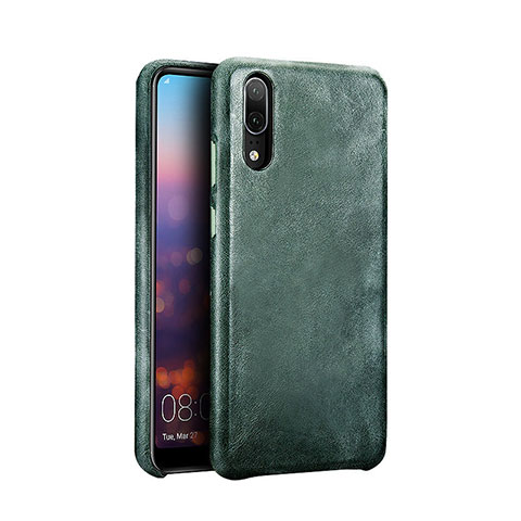 Handyhülle Hülle Luxus Leder Schutzhülle R01 für Huawei P20 Grün