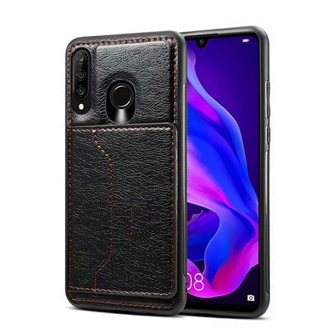 Handyhülle Hülle Luxus Leder Schutzhülle R01 für Huawei P30 Lite Schwarz