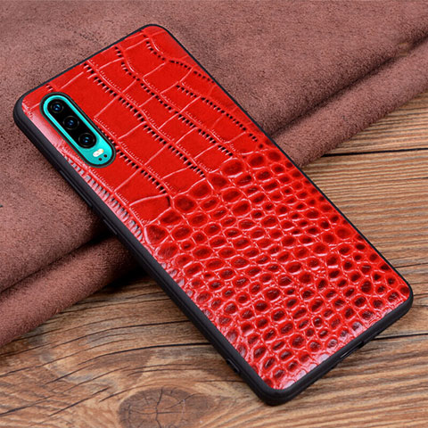 Handyhülle Hülle Luxus Leder Schutzhülle R01 für Huawei P30 Rot