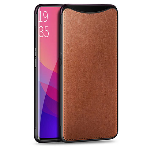 Handyhülle Hülle Luxus Leder Schutzhülle R01 für Oppo Find X Super Flash Edition Orange