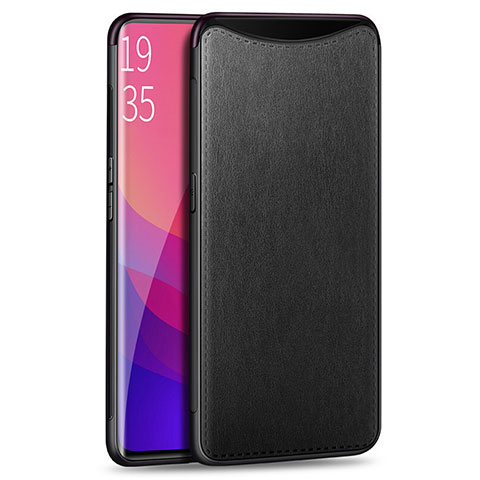 Handyhülle Hülle Luxus Leder Schutzhülle R01 für Oppo Find X Super Flash Edition Schwarz