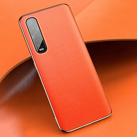 Handyhülle Hülle Luxus Leder Schutzhülle R01 für Oppo Find X2 Pro Orange