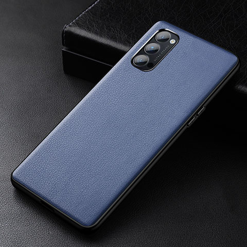 Handyhülle Hülle Luxus Leder Schutzhülle R01 für Oppo Reno4 5G Blau