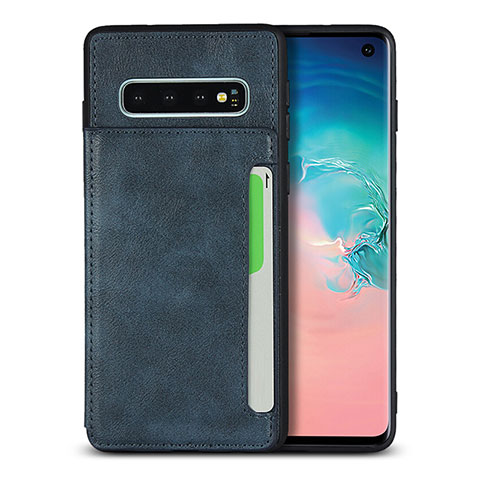 Handyhülle Hülle Luxus Leder Schutzhülle R01 für Samsung Galaxy S10 5G Blau