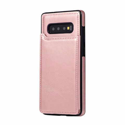 Handyhülle Hülle Luxus Leder Schutzhülle R01 für Samsung Galaxy S10 Plus Rosegold