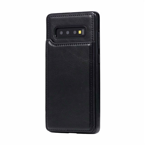 Handyhülle Hülle Luxus Leder Schutzhülle R01 für Samsung Galaxy S10 Plus Schwarz