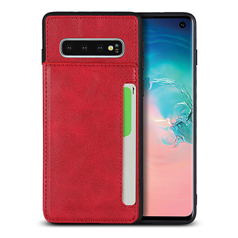 Handyhülle Hülle Luxus Leder Schutzhülle R01 für Samsung Galaxy S10 Rot