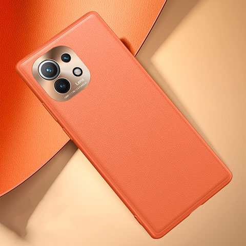 Handyhülle Hülle Luxus Leder Schutzhülle R01 für Xiaomi Mi 11 Lite 4G Orange