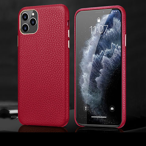 Handyhülle Hülle Luxus Leder Schutzhülle R02 für Apple iPhone 11 Pro Rot