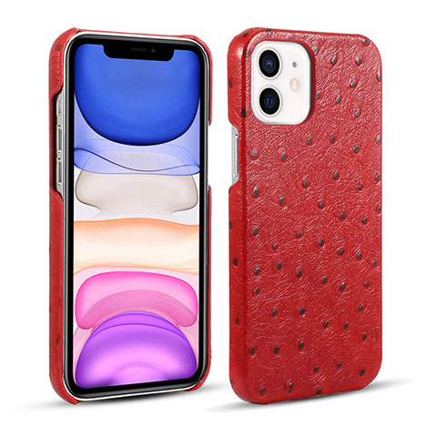 Handyhülle Hülle Luxus Leder Schutzhülle R02 für Apple iPhone 12 Mini Rot