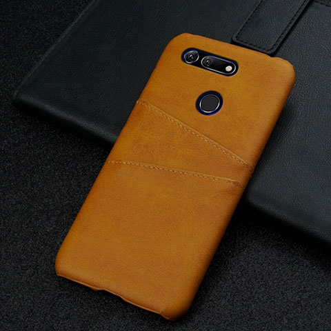 Handyhülle Hülle Luxus Leder Schutzhülle R02 für Huawei Honor V20 Orange