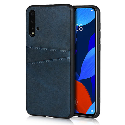 Handyhülle Hülle Luxus Leder Schutzhülle R02 für Huawei Nova 5 Blau