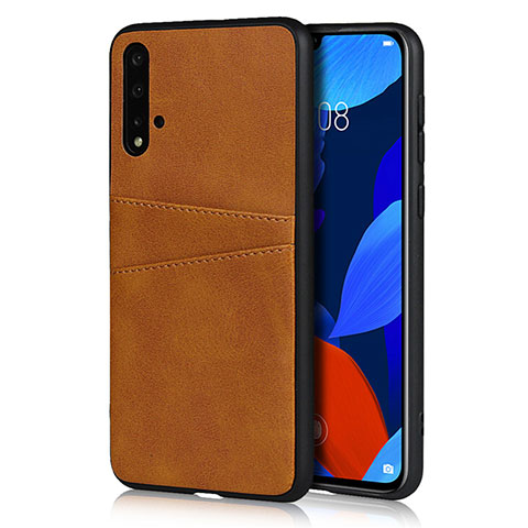 Handyhülle Hülle Luxus Leder Schutzhülle R02 für Huawei Nova 5 Orange