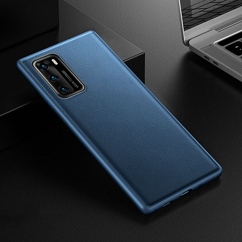 Handyhülle Hülle Luxus Leder Schutzhülle R02 für Huawei P40 Blau