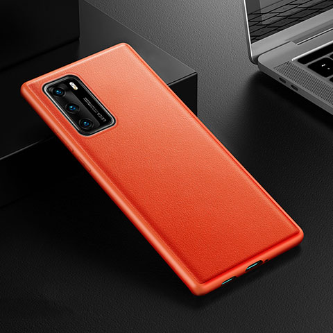 Handyhülle Hülle Luxus Leder Schutzhülle R02 für Huawei P40 Orange