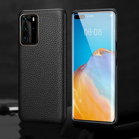 Handyhülle Hülle Luxus Leder Schutzhülle R02 für Huawei P40 Pro Schwarz