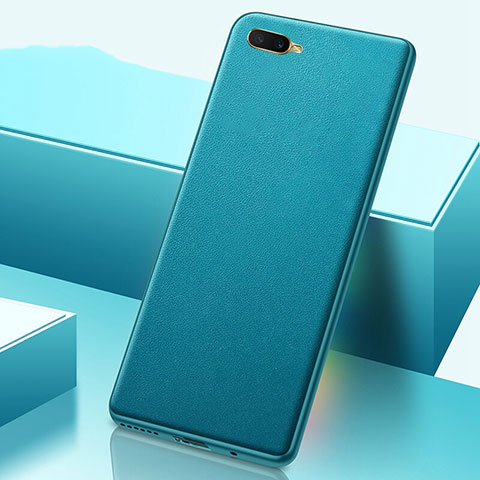 Handyhülle Hülle Luxus Leder Schutzhülle R02 für Oppo K1 Cyan