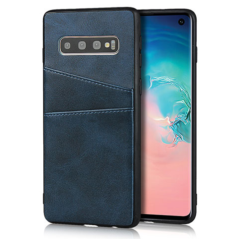 Handyhülle Hülle Luxus Leder Schutzhülle R02 für Samsung Galaxy S10 5G Blau