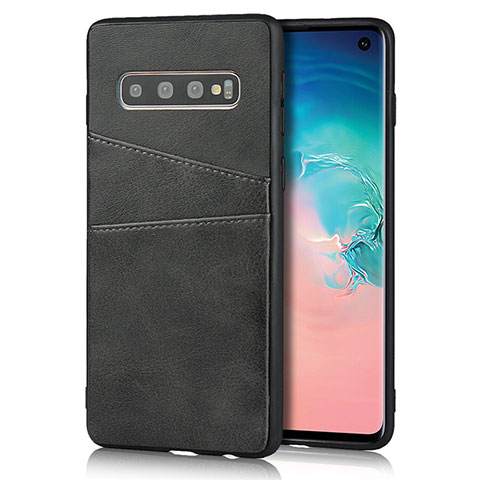 Handyhülle Hülle Luxus Leder Schutzhülle R02 für Samsung Galaxy S10 5G Schwarz