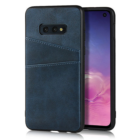 Handyhülle Hülle Luxus Leder Schutzhülle R02 für Samsung Galaxy S10e Blau