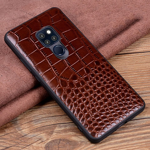 Handyhülle Hülle Luxus Leder Schutzhülle R03 für Huawei Mate 20 X 5G Braun