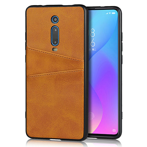 Handyhülle Hülle Luxus Leder Schutzhülle R03 für Xiaomi Mi 9T Pro Orange